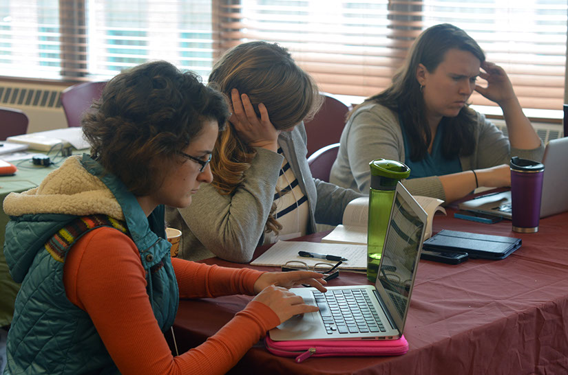 Erin (Cahill) Bahl, Laura Brown, and Kaitlin Clinnin